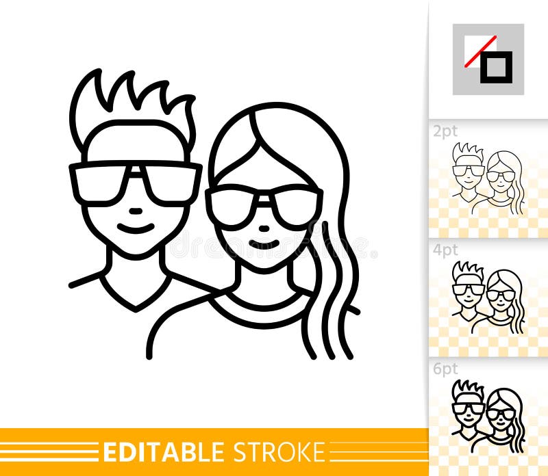 Icono vectorial de la línea de cara de avatar adolescente libre illustration Icono vectorial de la línea de cara de avatar adolescente libre illustration