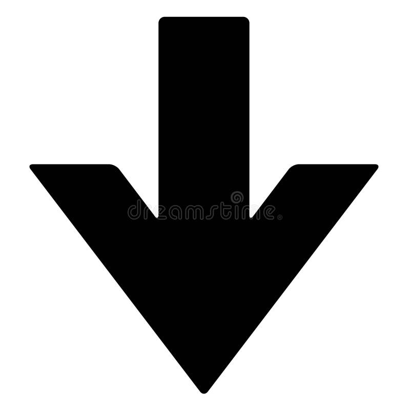 Icono web de flecha negra y blanca hacia abajo
