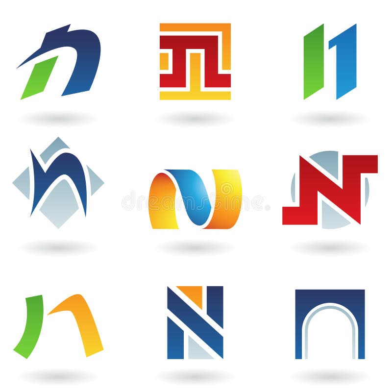 Iconos abstractos para la letra N