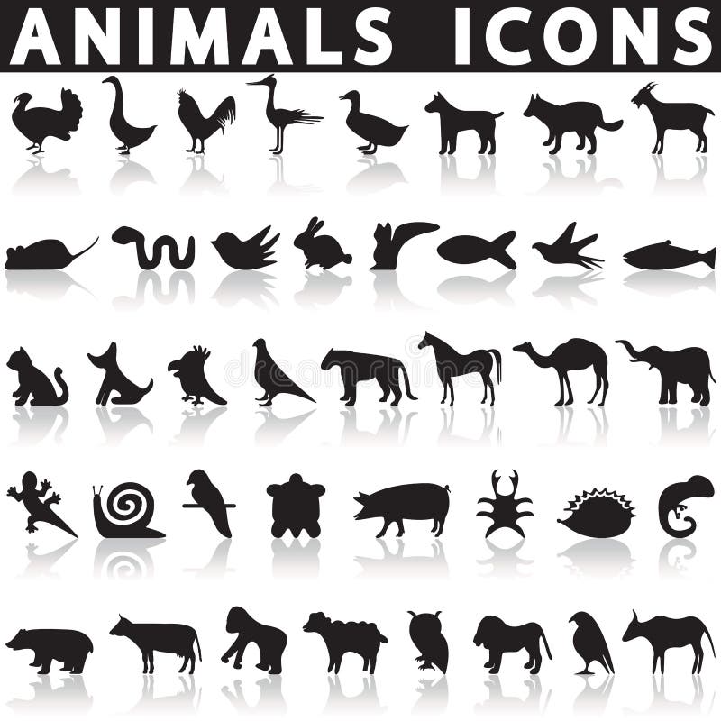 Iconos animales fijados libre illustration Iconos animales fijados libre illustration