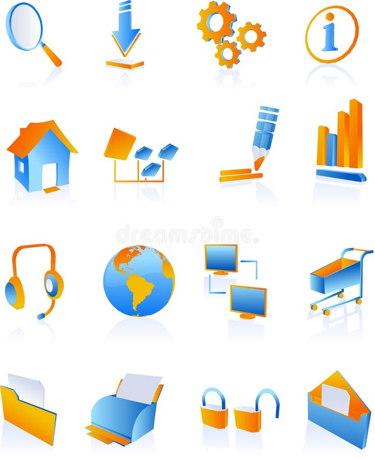Iconos azules del Internet del Web libre illustration Iconos azules del Internet del Web libre illustration