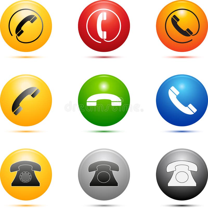 Iconos coloreados del teléfono