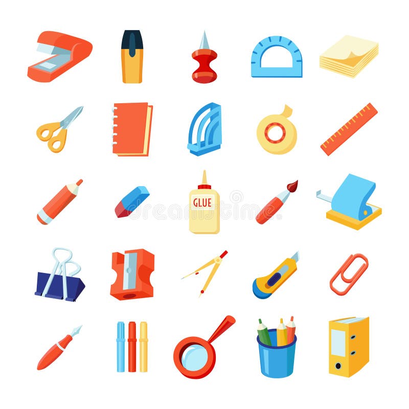 Iconos coloridos de los efectos de escritorio fijados stock de ilustración