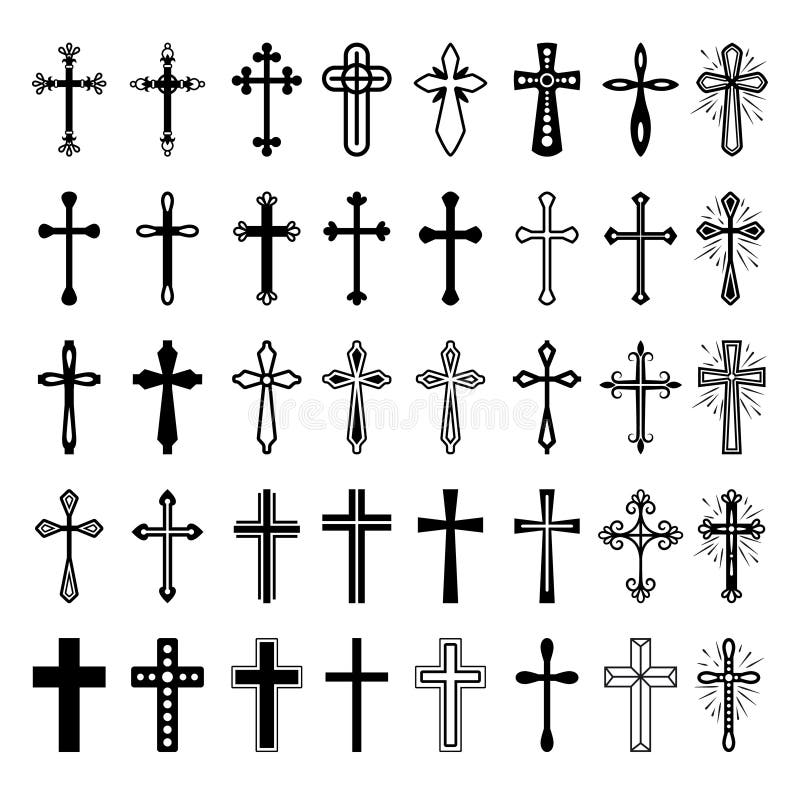 Iconos cruzados cristianos fijados