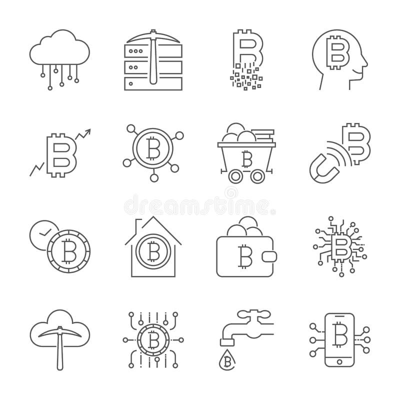 Iconos de Bitcoin fijados Moneda de Digitaces Cryptocurrency Movimiento Editable stock de ilustración Iconos de Bitcoin fijados Moneda de Digitaces Cryptocurrency Movimiento Editable stock de ilustración