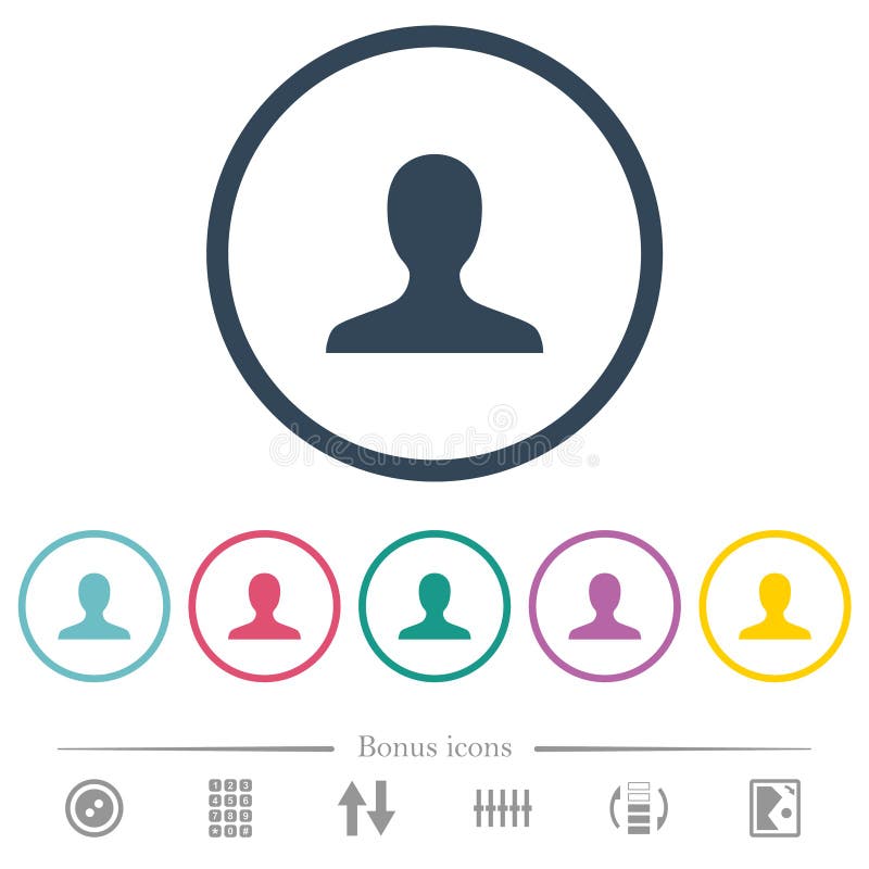 Iconos de color plano de avatar de usuario en blanco en contornos redondos libre illustration