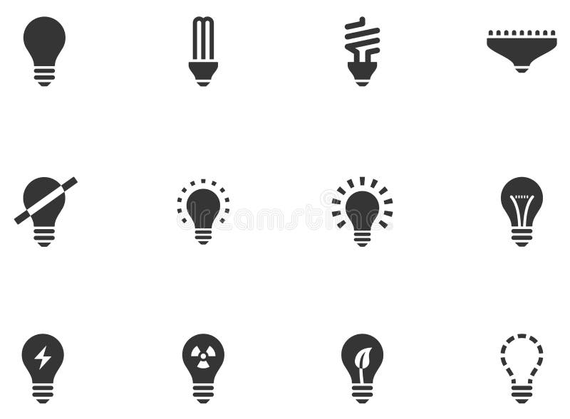 12 iconos de la bombilla libre illustration 12 iconos de la bombilla libre illustration
