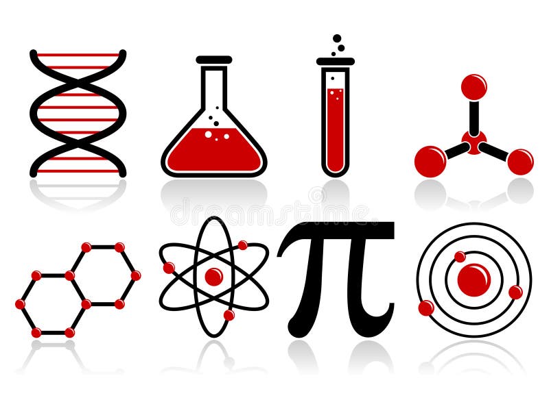 Iconos de la ciencia ilustración del vector