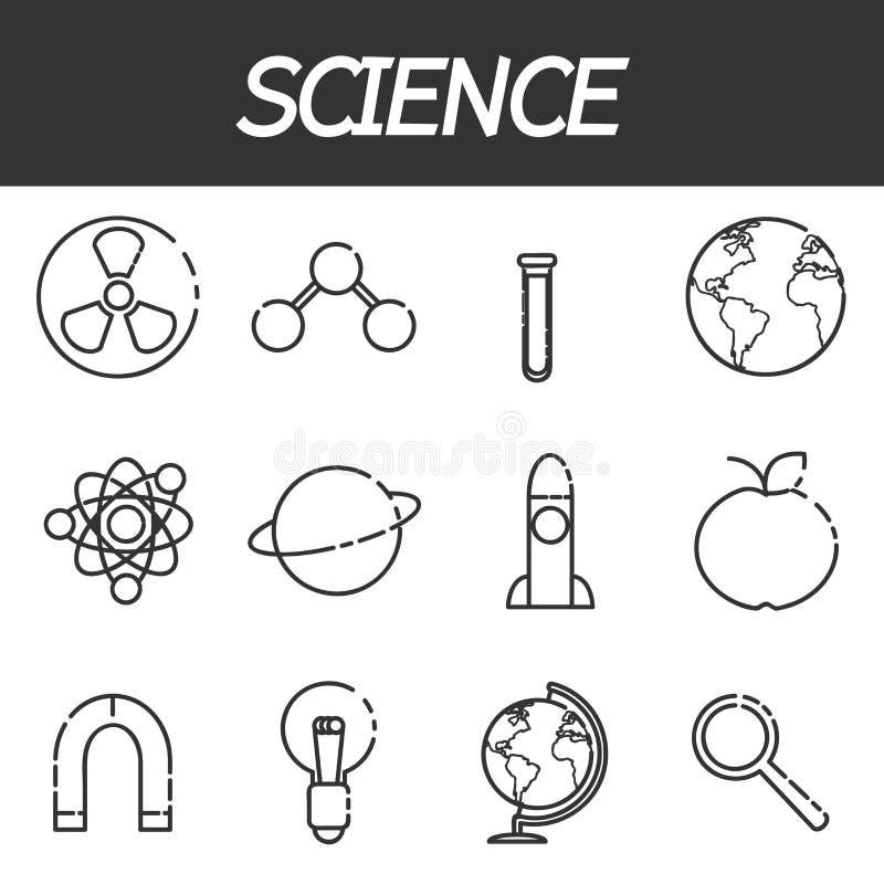 Iconos de la ciencia fijados libre illustration Iconos de la ciencia fijados libre illustration