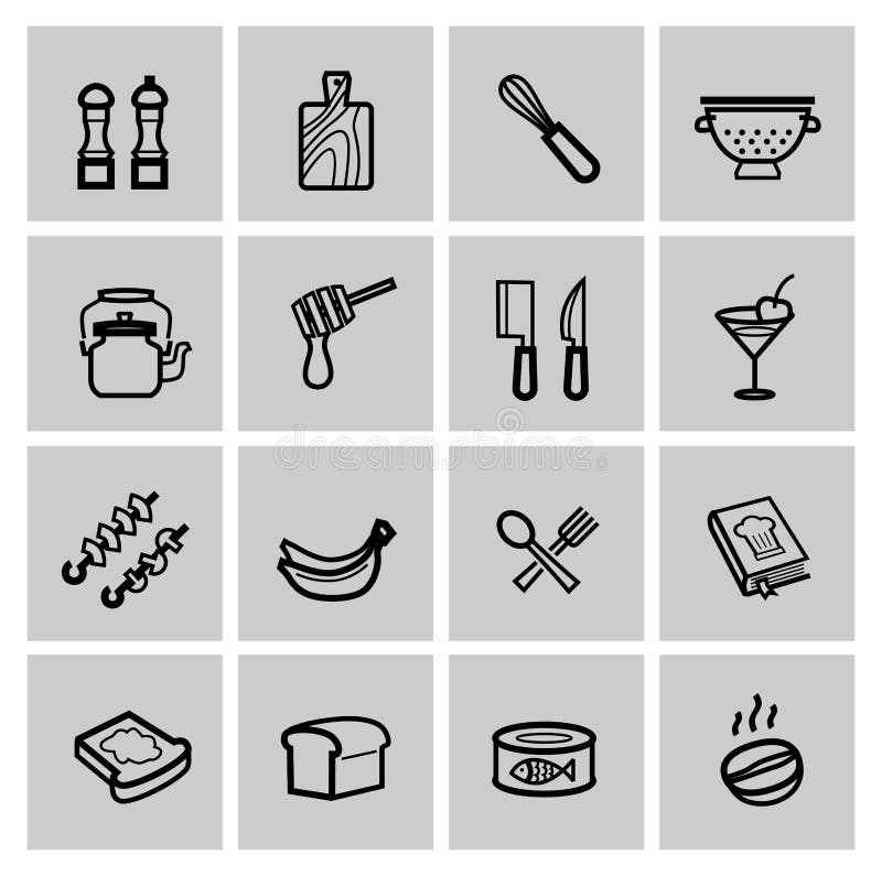 Iconos de la comida fijados ilustración del vector Iconos de la comida fijados ilustración del vector