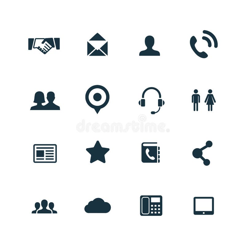 Iconos de la comunicación fijados stock de ilustración Iconos de la comunicación fijados stock de ilustración