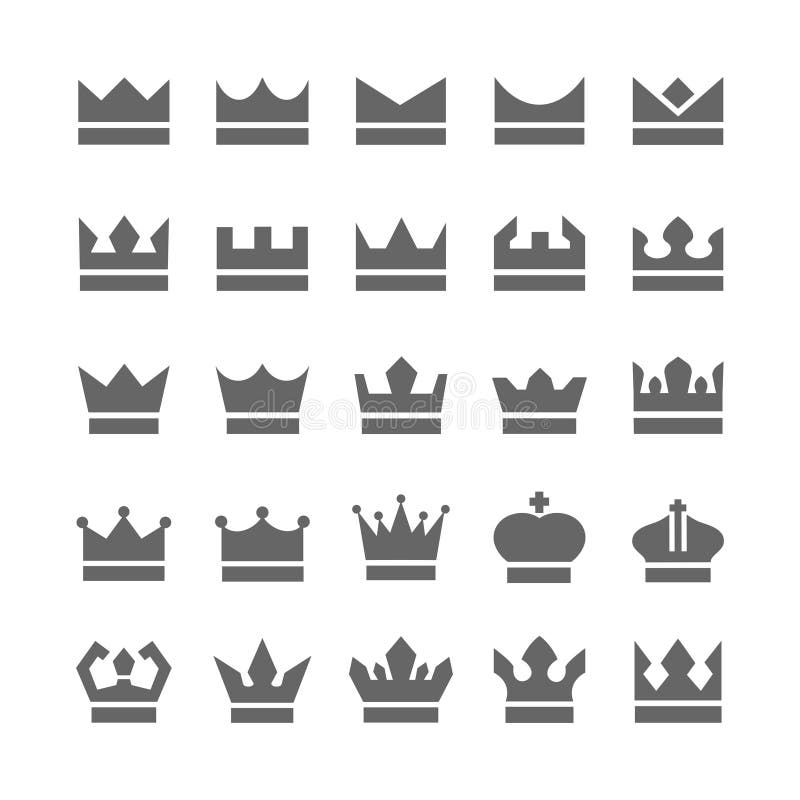Iconos de la corona fije el ejemplo del vector de coronas ilustración del vector Iconos de la corona fije el ejemplo del vector de coronas ilustración del vector