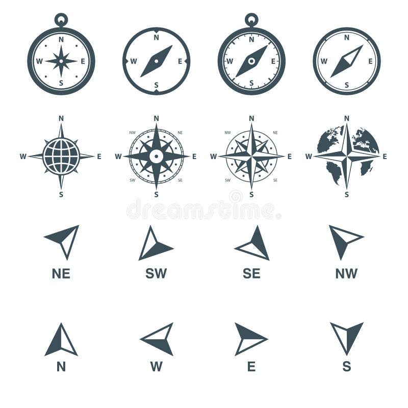 Iconos de la navegación fijados stock de ilustración Iconos de la navegación fijados stock de ilustración