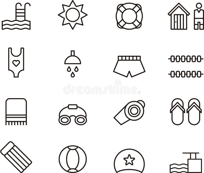 Iconos de la piscina ilustración del vector Iconos de la piscina ilustración del vector