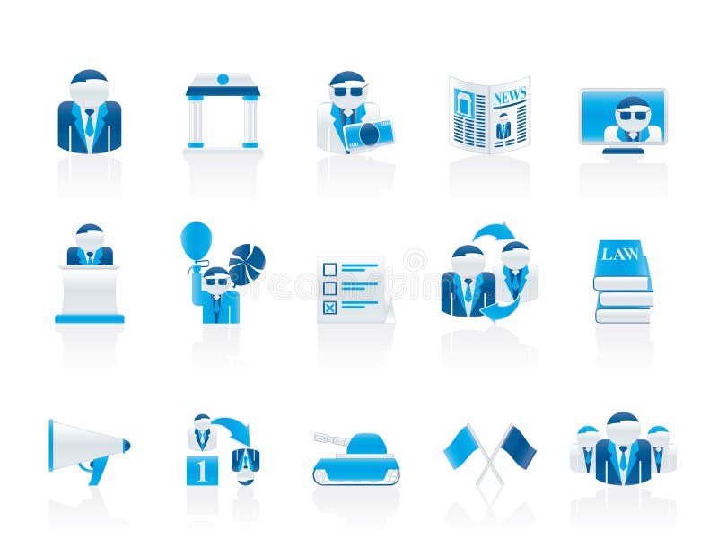 Iconos de la política, de la elección y del partido político libre illustration Iconos de la política, de la elección y del partido político libre illustration