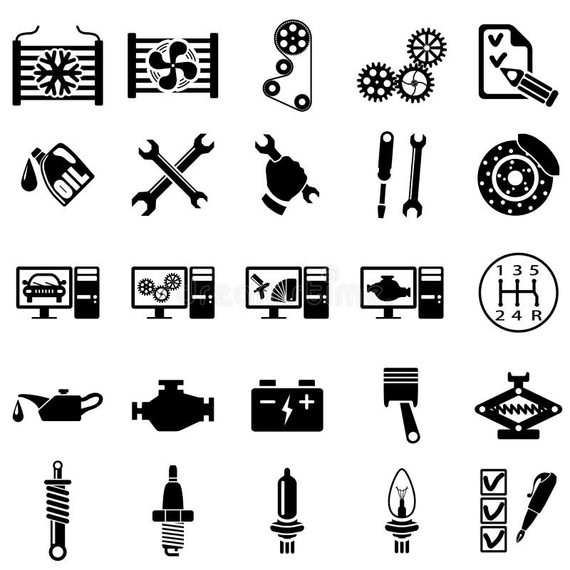 Iconos de la reparación auto libre illustration Iconos de la reparación auto libre illustration