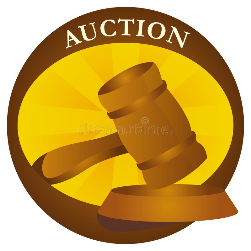 Auction icons with board and abstract background. Auction icons with board and abstract background