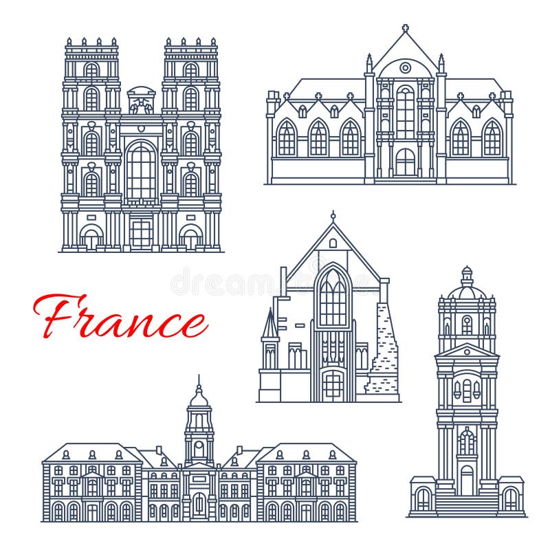 Iconos de las señales de la arquitectura del vector de Francia Rennes ilustración del vector Iconos de las señales de la arquitectura del vector de Francia Rennes ilustración del vector