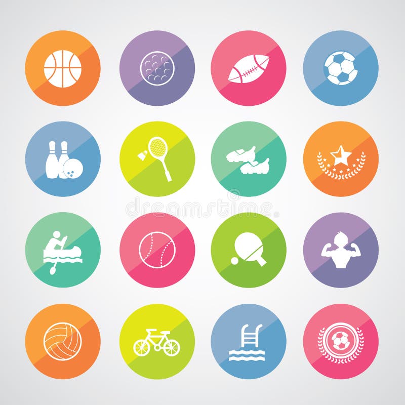 Iconos de los deportes fijados stock de ilustración Iconos de los deportes fijados stock de ilustración