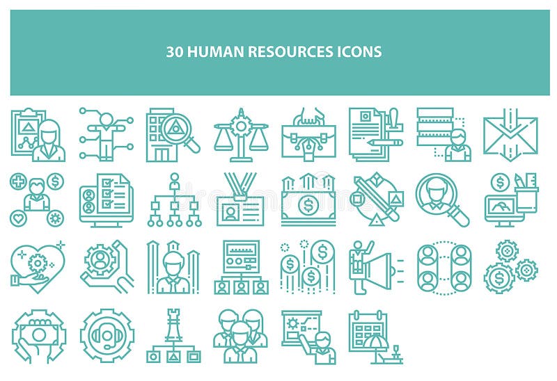 Iconos de los recursos humanos del vector de Torquoise ilustración del vector Iconos de los recursos humanos del vector de Torquoise ilustración del vector
