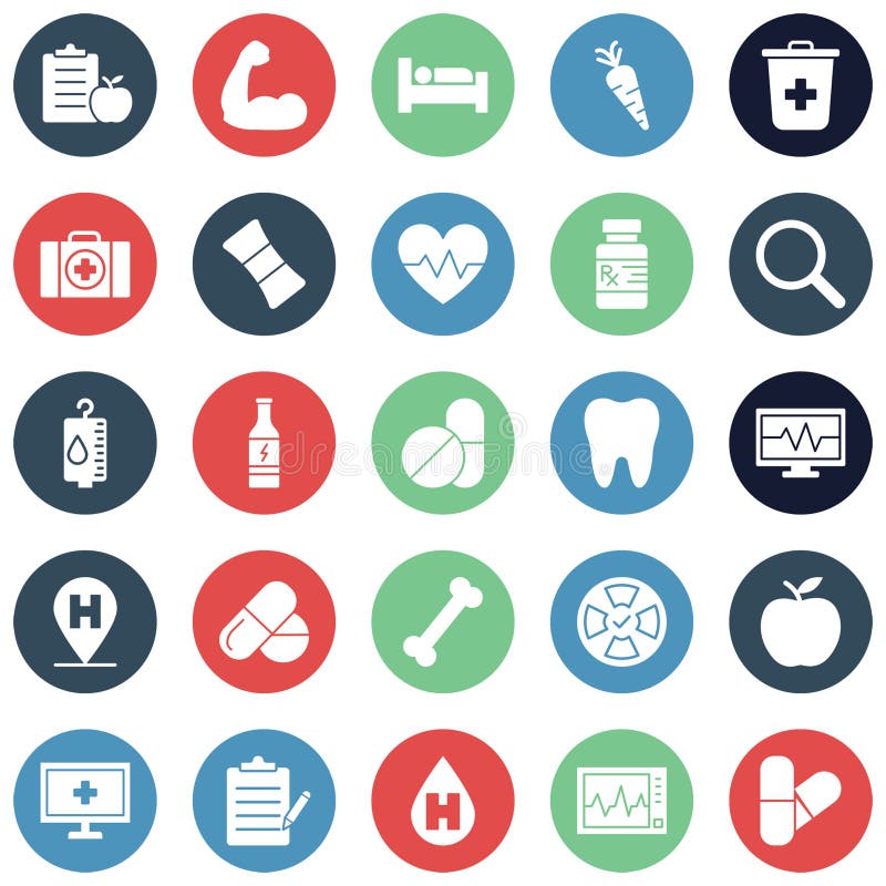 Iconos de los vectores Médico y Sanitario Establecer completamente editable libre illustration