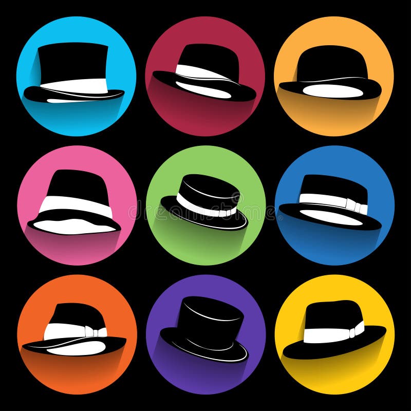 Iconos de moda del inconformista con la sombra larga stock de ilustración Iconos de moda del inconformista con la sombra larga stock de ilustración