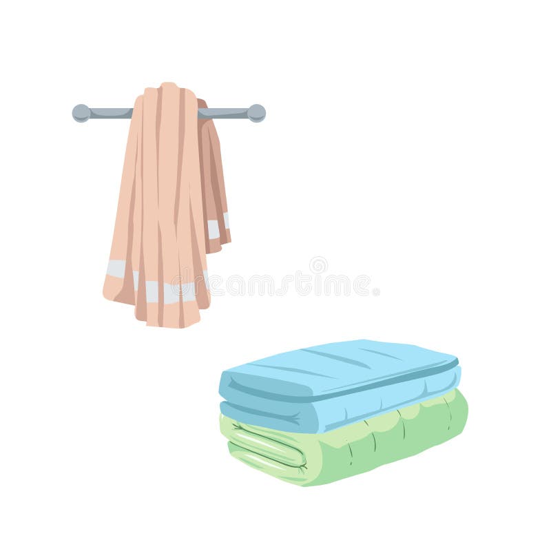 Trendy cartoon style towels icons set. Bath, home, hotel flat symbols. Vector hygiene illustration collection. Trendy cartoon style towels icons set. Bath, home, hotel flat symbols. Vector hygiene illustration collection.