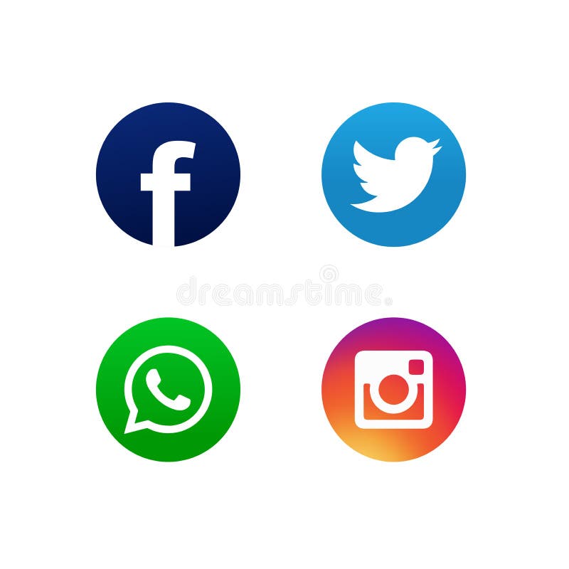 udkast inkompetence Intakt Iconos De Redes Sociales De Colores Facebook Whatsapp Twitter Instagram  Iconos Foto de archivo editorial - Ilustración de contacto, insignia:  207814153