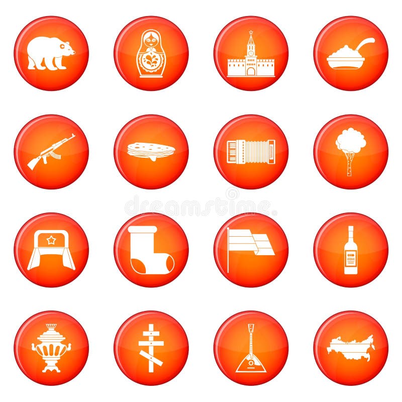 Iconos de Rusia fijados stock de ilustración Iconos de Rusia fijados stock de ilustración