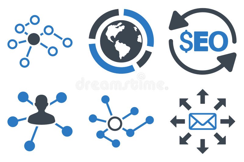Iconos de Seo Link Building Flat Vector ilustración del vector Iconos de Seo Link Building Flat Vector ilustración del vector