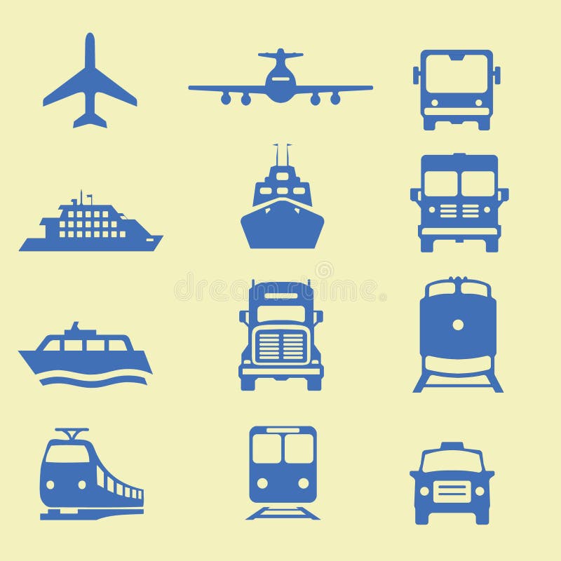 Iconos de Transportion ilustración del vector Iconos de Transportion ilustración del vector