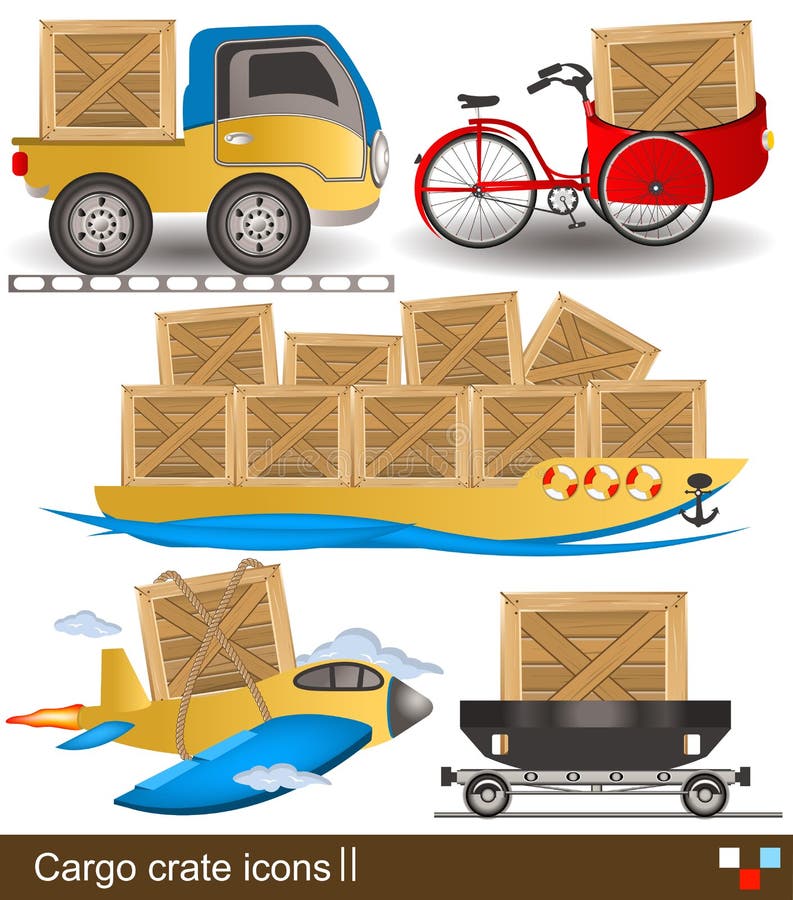 Iconos del cajón del cargo ilustración del vector Iconos del cajón del cargo ilustración del vector