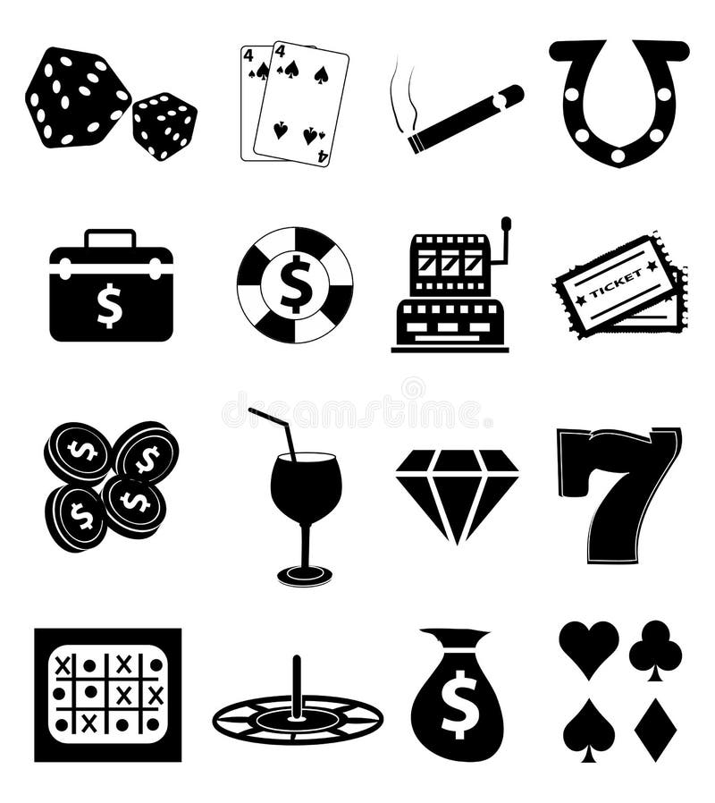 Iconos del casino de juego fijados libre illustration Iconos del casino de juego fijados libre illustration