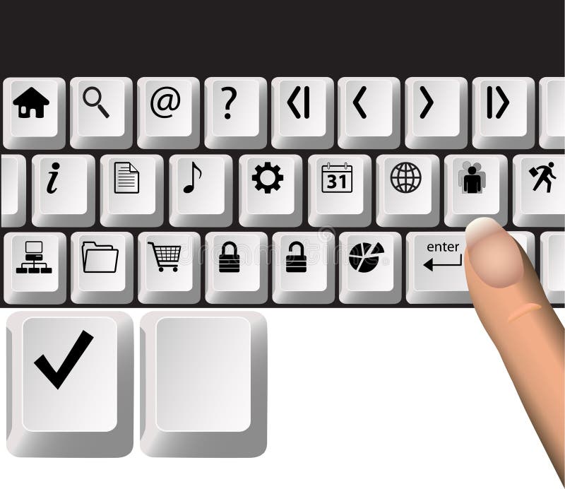 Iconos del clave de teclado de ordenador ilustración del vector Iconos del clave de teclado de ordenador ilustración del vector
