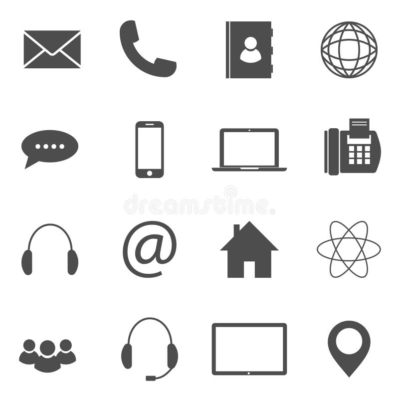 Iconos del contacto ilustración del vector Iconos del contacto ilustración del vector