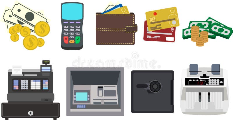 Iconos del dinero y de las finanzas ilustración del vector Iconos del dinero y de las finanzas ilustración del vector