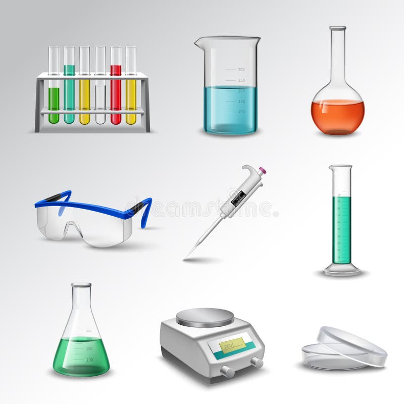 Iconos del equipo de laboratorio libre illustration Iconos del equipo de laboratorio libre illustration