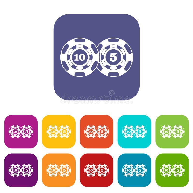 Iconos del nominal cinco y diez de las fichas de póker fijados libre illustration Iconos del nominal cinco y diez de las fichas de póker fijados libre illustration