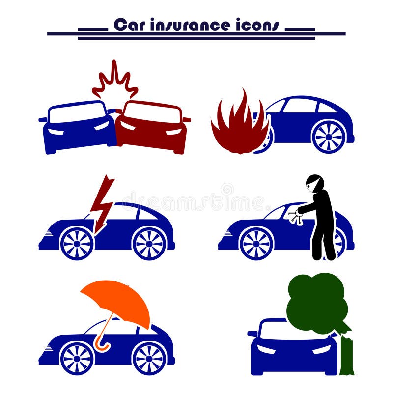 Iconos del seguro y del riesgo de coche libre illustration Iconos del seguro y del riesgo de coche libre illustration