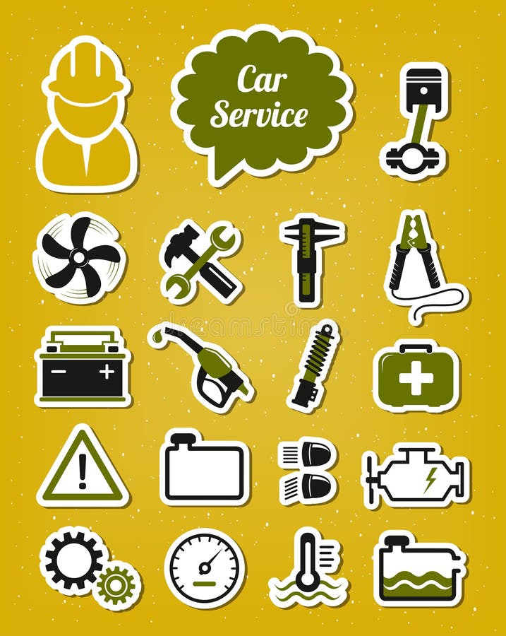 Iconos del servicio del coche ilustración del vector Iconos del servicio del coche ilustración del vector