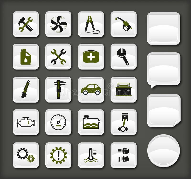 Iconos del servicio del coche stock de ilustración Iconos del servicio del coche stock de ilustración