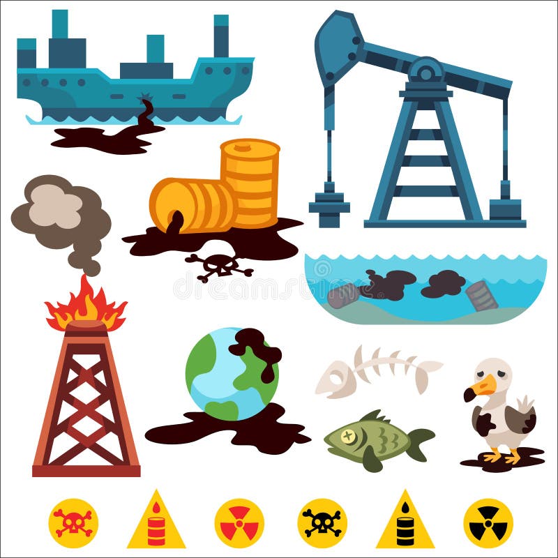 Iconos Del Vector De La Contaminación Ambiental Ilustración Del Vector