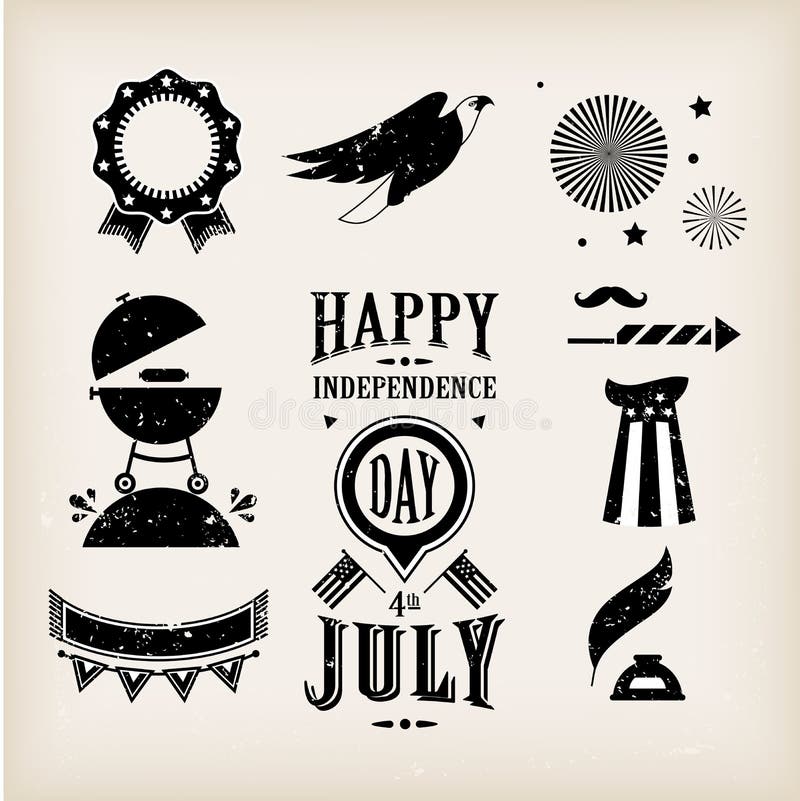 Iconos vectoriales de EE. UU. stock de ilustración