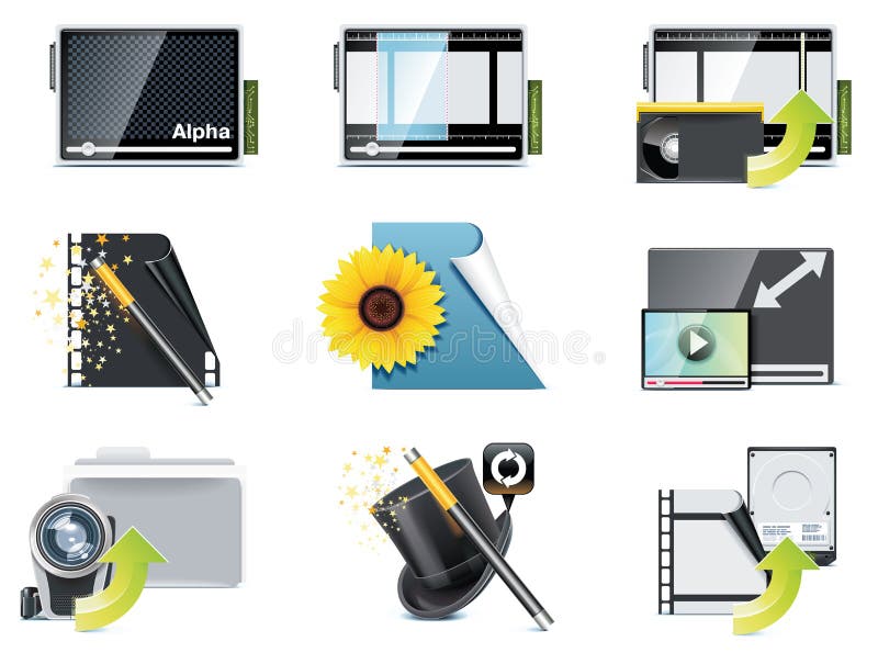 Iconos del vídeo del vector ilustración del vector Iconos del vídeo del vector ilustración del vector