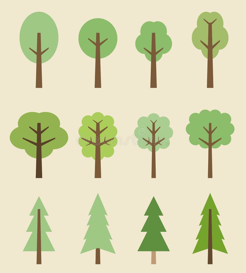 Iconos del árbol ilustración del vector Iconos del árbol ilustración del vector