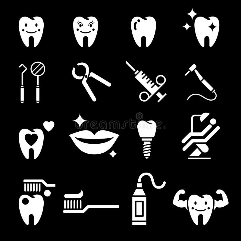 Iconos dentales del diente Vector ilustración del vector Iconos dentales del diente Vector ilustración del vector