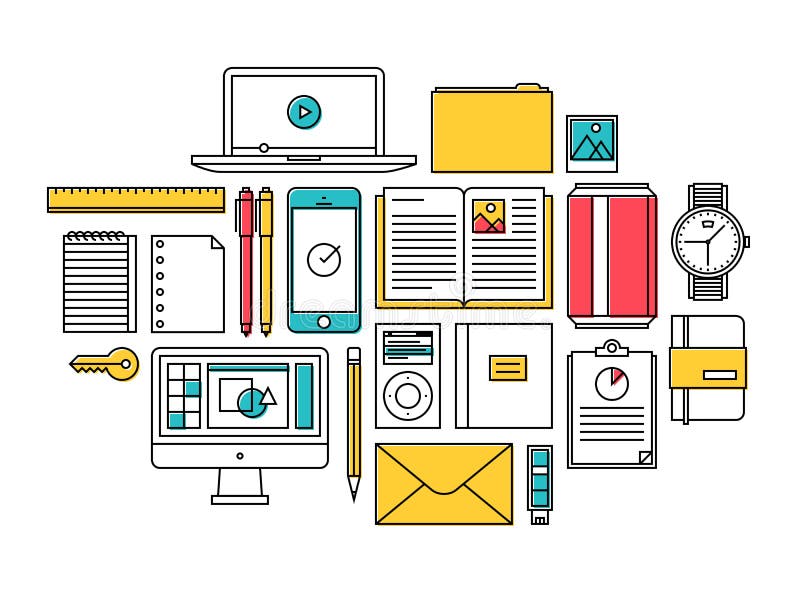 Iconos diarios de los artículos de la forma de vida de moda ilustración del vector Iconos diarios de los artículos de la forma de vida de moda ilustración del vector