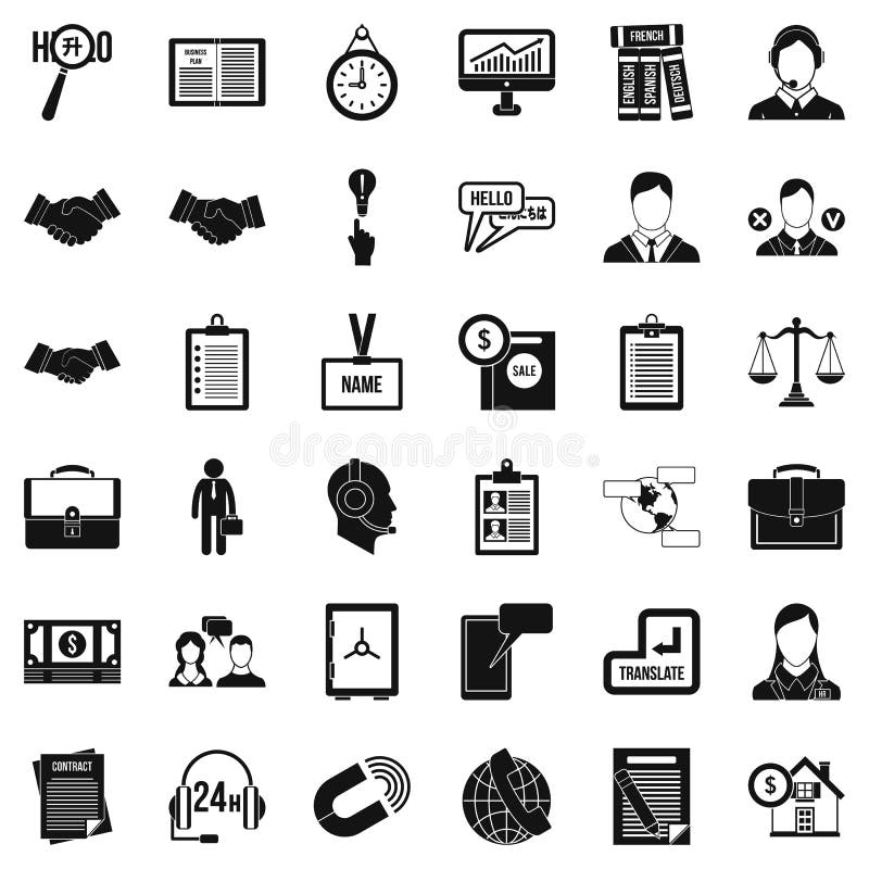 Discussion icons set. Simple style of 36 discussion vector icons for web isolated on white background. Discussion icons set. Simple style of 36 discussion vector icons for web isolated on white background