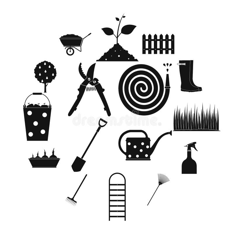 16 iconos llanos del jardín fijados libre illustration 16 iconos llanos del jardín fijados libre illustration