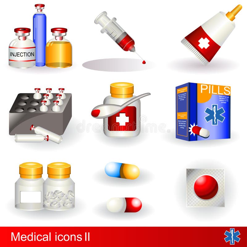 Collection of different medical icons - part 2. Collection of different medical icons - part 2.